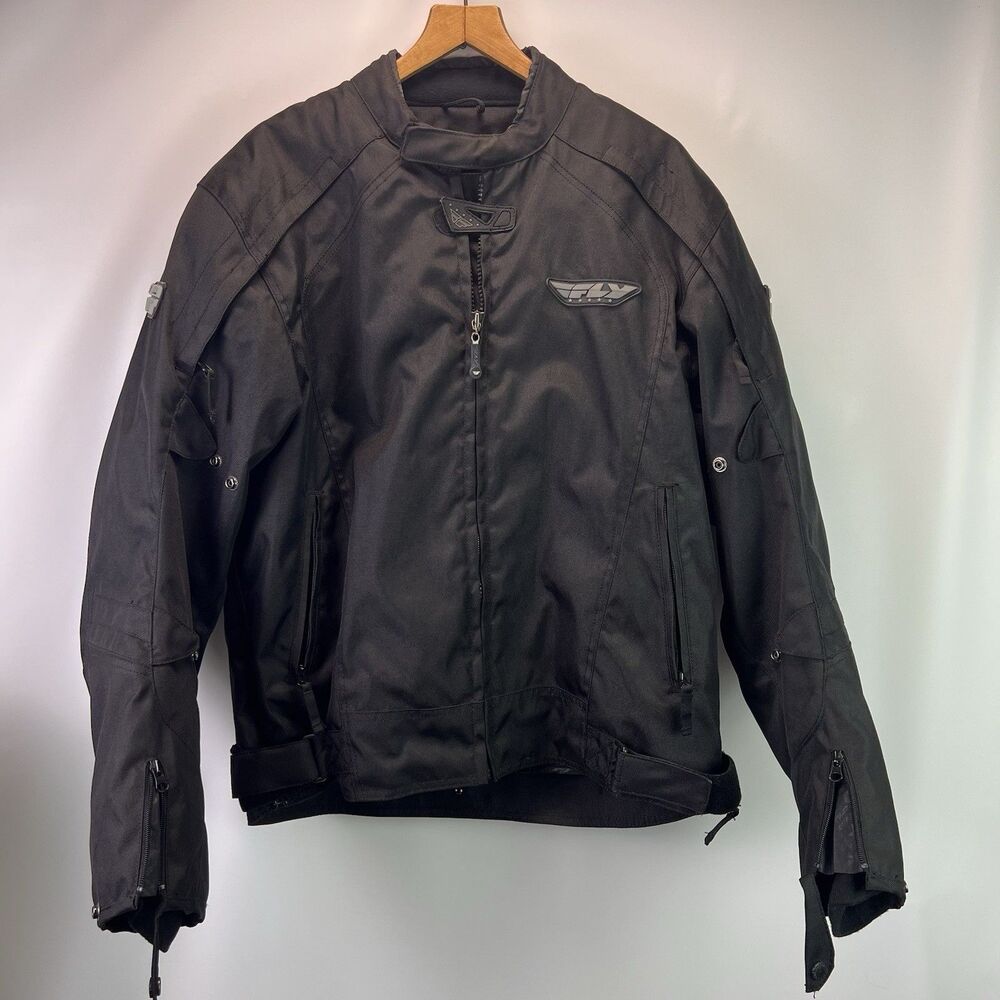 Fly Racing Men’s XL Black Motorcycle Motocross Jacket Armored Textile Mesh Lined